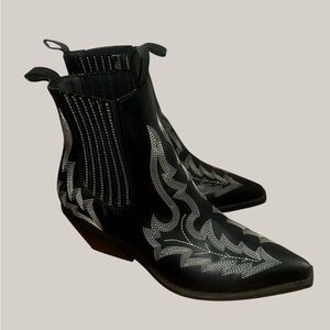 Black and Silver Women's Ankle Boots